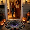 thumbnail image 4 of 3D Optical Illusion Halloween Rug Spooky Hole Pumpkin Ghost Printed Circular Floor Mat Non Slip Decorative Round Doormat For Entryway Bedroom Halloween Party, 4 of 5