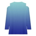 thumbnail image 5 of Jalioing Womens Long Sleeve Top Gradient Color Shirts Plus Size Cold Shoulder Chain Strap Tops, 5 of 5
