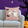 thumbnail image 4 of AuroraX Ghost Throw Pillow Covers Halloween Pink 18x18 Inch Decorative Pillow Covers Pumpkin Indoor Minimalist Hypoallergenic Cushion Cover Livingroom,Room Decor, 4 of 6