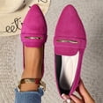 thumbnail image 5 of Domzle Women's Pointy Toe Loafer Flat Comfortable Faux Suede Work Shoes,Cute Penny Loafer Slip On Ballet Flat Hot Pink, 5 of 9