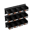 thumbnail image 6 of Wall Mounted Tool Organizer with 12 Stackable Bins&3 Rails,Plastic Storage for Hardware,Screws,Nails,Garage Workshop Organization,Black, 6 of 11