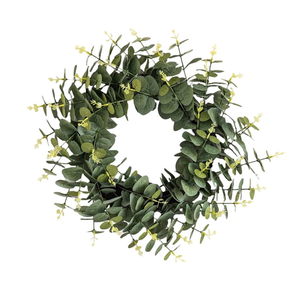 Eucalyptuss Leaves Eucalyptus Stems Faux Wreath Decoration, Artificial Eucalyptus Greenery Flower for Home Office Flowers Bouquet Centerpiece Wedding Decor