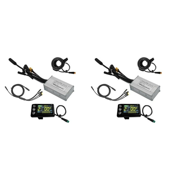 2X Three Mode Ebike Controller 17A 24V/36V/48V with S866 LCD Color Display Waterproof Connector 350W Motor