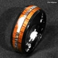 thumbnail image 2 of Tungsten Rings for Men Wedding Bands for Him Womens Wedding Bands for Her 8mm Black Koa Wood Abalone, 2 of 6