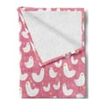 thumbnail image 2 of Birds Soft Flannel Fleece Blanket, Poultry Concept Abstract White Silhouettes of Fluffy Chickens and Tiny Sparrow Birds, Cozy Plush for Indoor and Outdoor Use, 60" x 80", Multicolor, by Ambesonne, 2 of 5