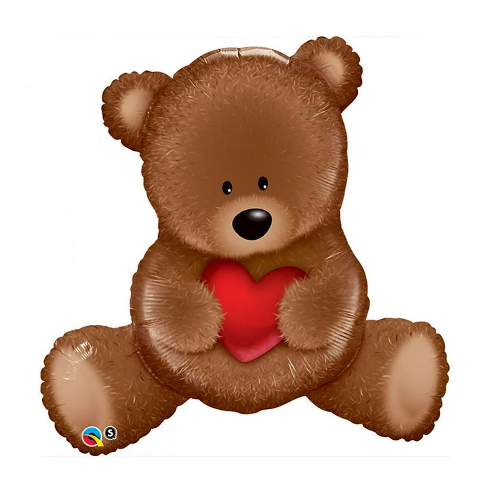 teddy bear with blue balloons
