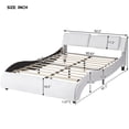thumbnail image 4 of uhomepro Upholstered Platform Bed Frame, Queen Size Storage Bed Frame with Wood Slat Support, Button Tufted Upholstered Height Adjustable Headboard, Big Drawer, No Box Spring Required, White, 4 of 10