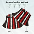 thumbnail image 2 of Yiaed USA Flag Cross Print Reflective Stripe Bucket Hat Unisex Funny Outdoor Fisherman Cap Beach Sun Hat, 2 of 5
