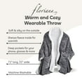 thumbnail image 2 of FLORIANA Womens Wearable Throw Blanket Poncho, Blanket Shawl With Pockets, Twilight Blue, 2 of 8