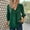 Green#09, variant on Women's Spring autumn 3/4 Sleeve V - Neck Solid Color Casual T - Shirt