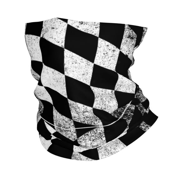 Checkered Flagneck Gaiter Elastic Balaclavas Face Mask Versatile Bandana For Men Women