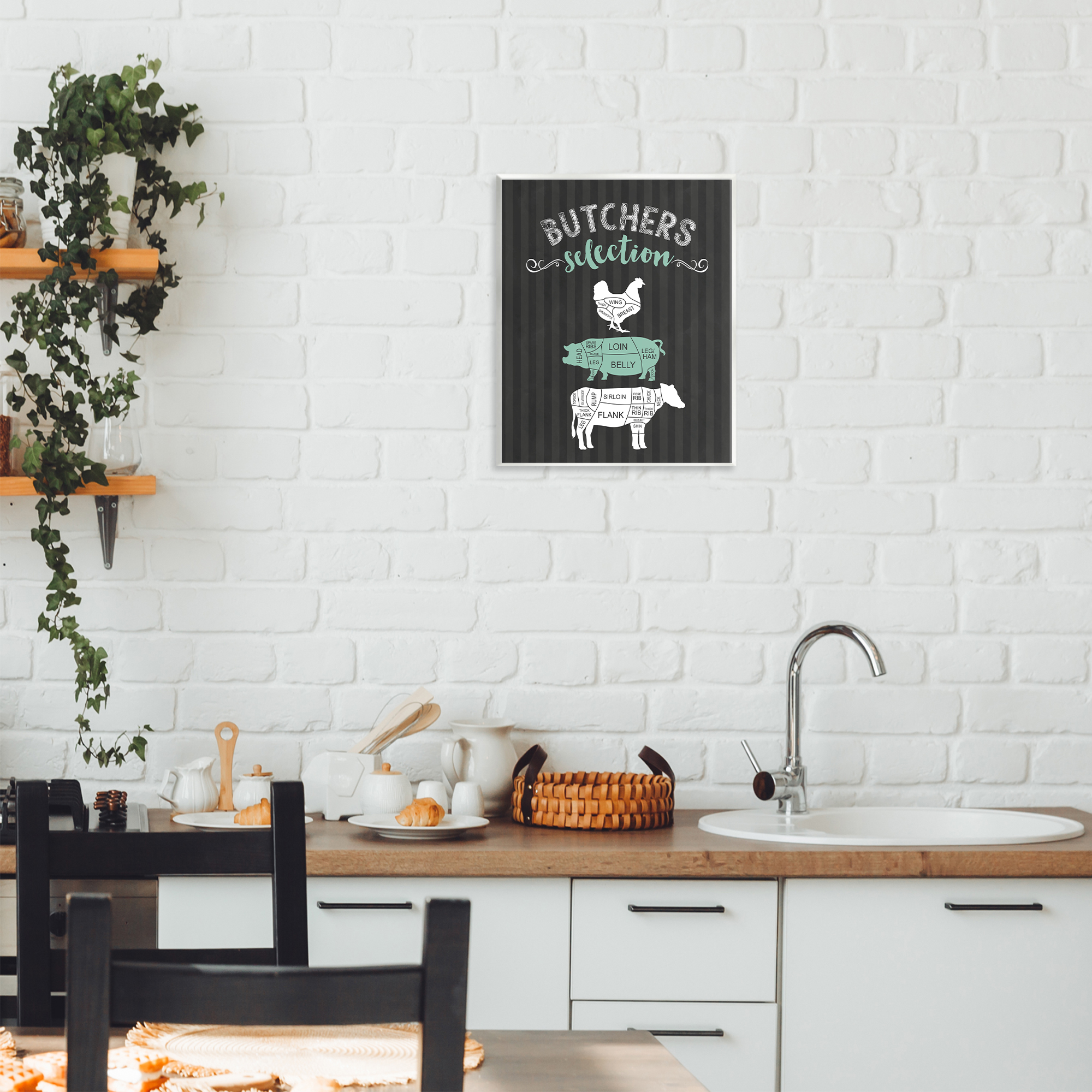 Butchers Selection Black & Green Wall Plaque Art, design by Lettered and Lined
