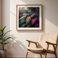 thumbnail image 5 of Jungle Jewel: Exotic Foliage Symphony - Illustration Botanical Floral Tropical Nature Garden Scenic Oak Framed Wall Art Print 12 x 12 inches, 5 of 8