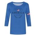 thumbnail image 4 of Conairie Women 4th of July Tops Short Sleeve Crew Neck Patriotic T Shirts American Flag Print Loose Summer Fashion Casual Tops Blue XXL, 4 of 4