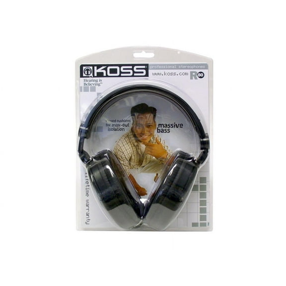 Koss Closed-Back Circumaural Stereo Headphones, Black