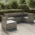 thumbnail image 6 of vidaXL 5 Piece Patio Lounge Set with Cushions Gray Poly Rattan, 6 of 10