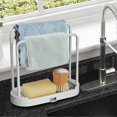 thumbnail image 3 of Kitchen Sponge Holder Dishcloth Hanger, Kitchen Sink Rack Tray Organizer Stand for Sponge, Dish Cloth, Rag, Brush, Scrubber, 3 of 5