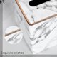 thumbnail image 3 of Tissue Box Cover Square PU Leather Facial Tissue Box Holder for Dresser Bathroom Decor (White Marble Pattern), 3 of 5