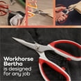 thumbnail image 6 of JubileeYarn Workhorse Bertha All Purpose Heavy Duty Scissors - Red & White - 3 Pairs, 6 of 7