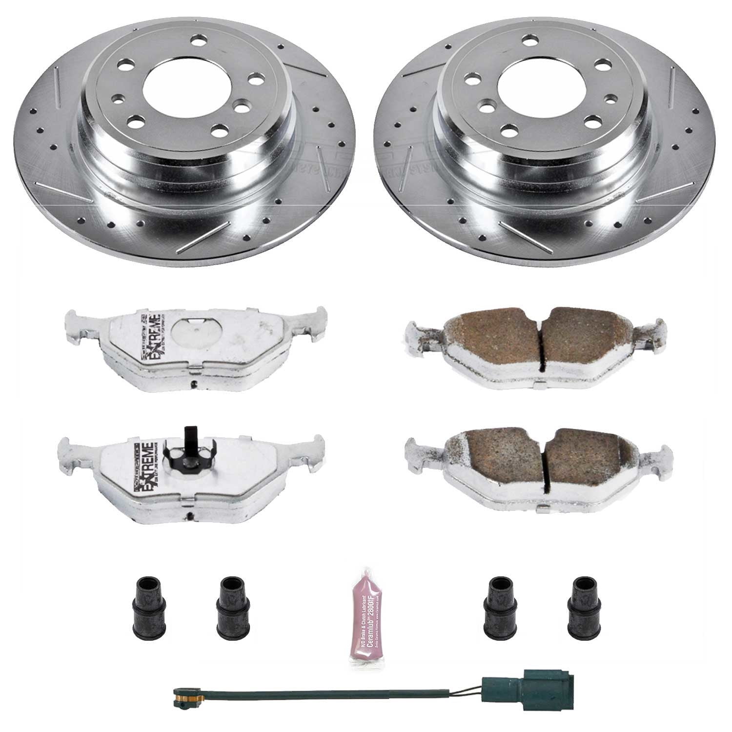 PowerStop Rear Z26 Street Warrior Carbon-Fiber Ceramic Brake Pad and Drilled and Slotted Rotor Kit Fits: BMW Select Models K393-26