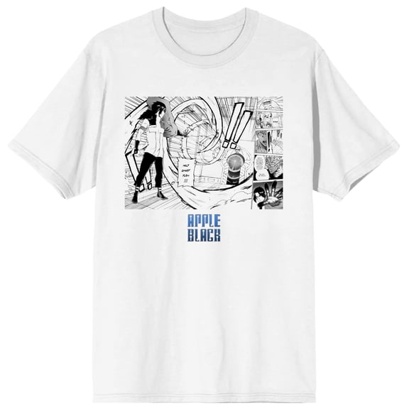 Saturday AM Apple Black Sano on Testing Site Men's White Short Sleeve Tee - Small