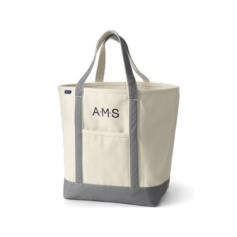 Lands' End Unisex-Adult Natural 5 Pocket Open Top Canvas Tote Bag