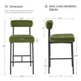 thumbnail image 4 of ONEVOG 26" Counter Height Bar Stools Set of 2, Modern Upholstered Velvet Counter Chairs with Backrest, Green, 4 of 12