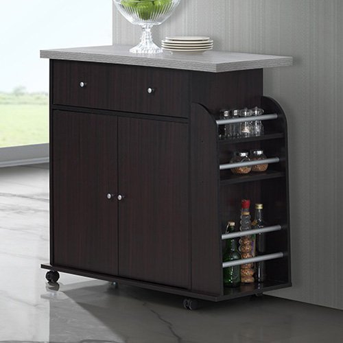 Hodedah Portable Kitchen Island with Spice Rack  Walmart.com