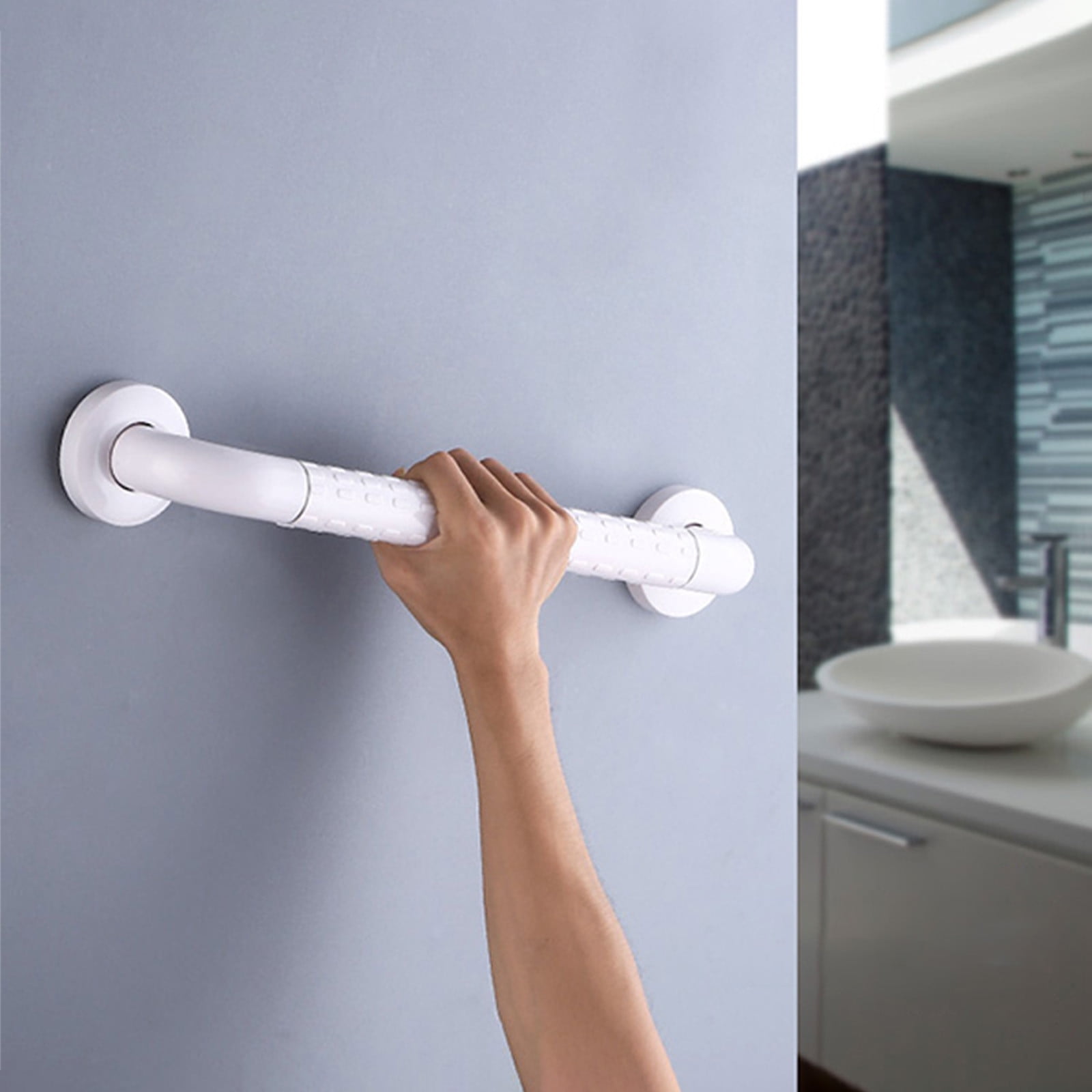 SSZMDLB under $5 Bathroom Grab Bar, Shower Safety Rail with Non-Slip Surface, Wall Mounted Handrail for Elderly, Seniors, Mobility Assistance, Bathtub, Toilet, Home Safety Installation