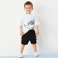 thumbnail image 2 of Summer Short Sleeve Toddler Boys Two Pieceset New Children's Outfits T Shirt Tops Shorts Child Kids 2Pc Set Beach Playwear Outfits, 2 of 8