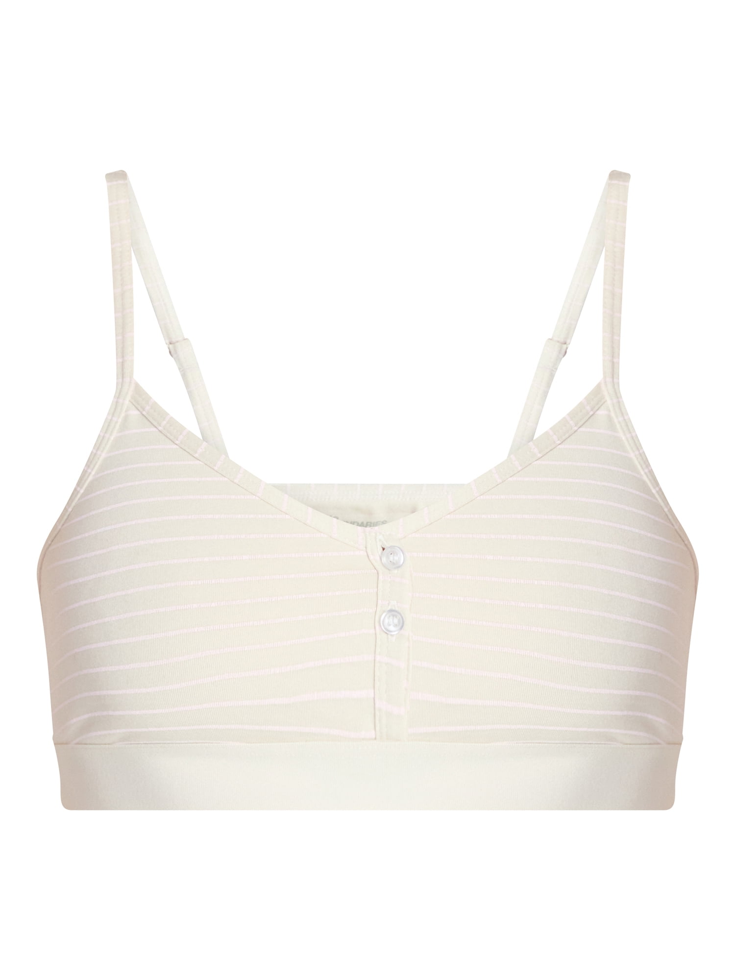 No Boundaries Women's Cotton Jersey Triangle Bralette w/Buttons Sizes XS-XXXL