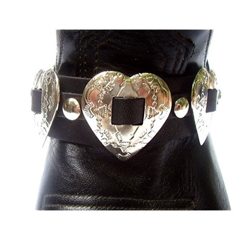 Western Boot Leather Harness Strap Chains Ladies with Heart 