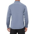 thumbnail image 3 of CAMISA DE HOMBRE CHIC INSPIRADA, CON CUELLO PUNTA, MANGA LARGA, BOTONES, COLOR SÓLIDO, CAMISA DE NEGOCIO, TALLA S, GRIS, 3 of 6