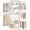 White, variant on Homieasy 4-8 FT Walk-in Closet Organizer Tower, 2 Wooden Drawers + 5 Hang Rods, Built-in Shelves, Fit 60-96'' Closet Systems,White Oak