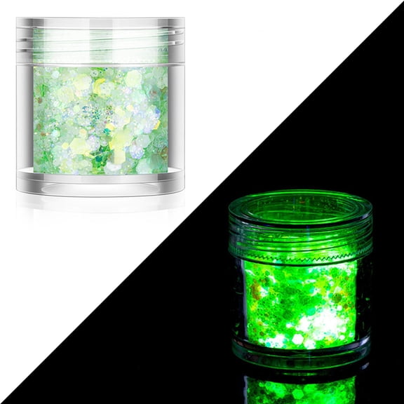 LICEWO 1/12 Color Luminous Chunky Glitter High Luminous Cosmetic Glitter Hexagon Sequin Glow in The Dark Glitter Resin Tumbler