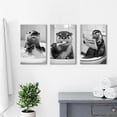 thumbnail image 4 of Hieng Funny Animal Bathroom Canvas Wall Hieng, Black White Bathroom Poster, Cute Having Bath and Brushing Teeth Otter Picture Print, Fun Otter Read Newspaper on Toilet Painting, 4 of 6