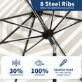 thumbnail image 5 of 10FT Outdoor Patio Umbrella with 8 Sturdy Ribs, Crank Lift and Push Button Tilt, UV Protection Waterproof Market Table Umbrella for Pool Deck Yard, Tan & White Stripes(Base NOT Included), 5 of 6