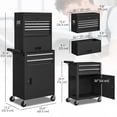 thumbnail image 2 of CoSoTower Large Tool Cabinet, 3-in-1 Rolling Tool Chest, Detachable Tool Storage Organizer with 6 Drawers and Pegboard, Black, 2 of 7