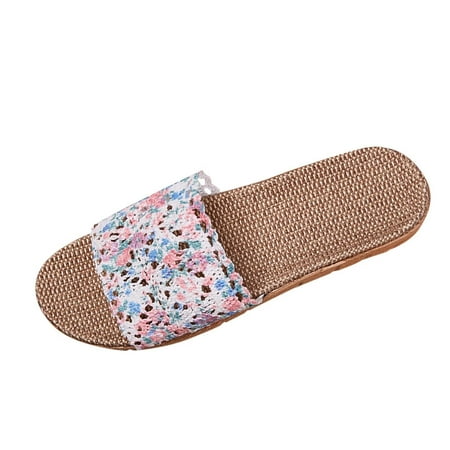 

Slippers for Women Slippers for Fashion Ladies Women Breathable Bohemia Beach Slip On Shoes Flats Casual Sandals Womens Slippers Pu Blue 37-38