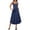 Navy, variant on Women's Sleeveless A-Line Midi Dress with Pockets, Casual Square Neck Fit and Flare Summer Graduation Dress