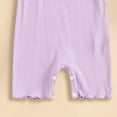 thumbnail image 5 of CAICJ98 Newborn Infant Baby Girl Ruffle Short Sleeve Romper Bodysuit Jumpsuit Casual Clothes Summer One Piece Solid Outfit (Purple,0-3 Months), 5 of 6