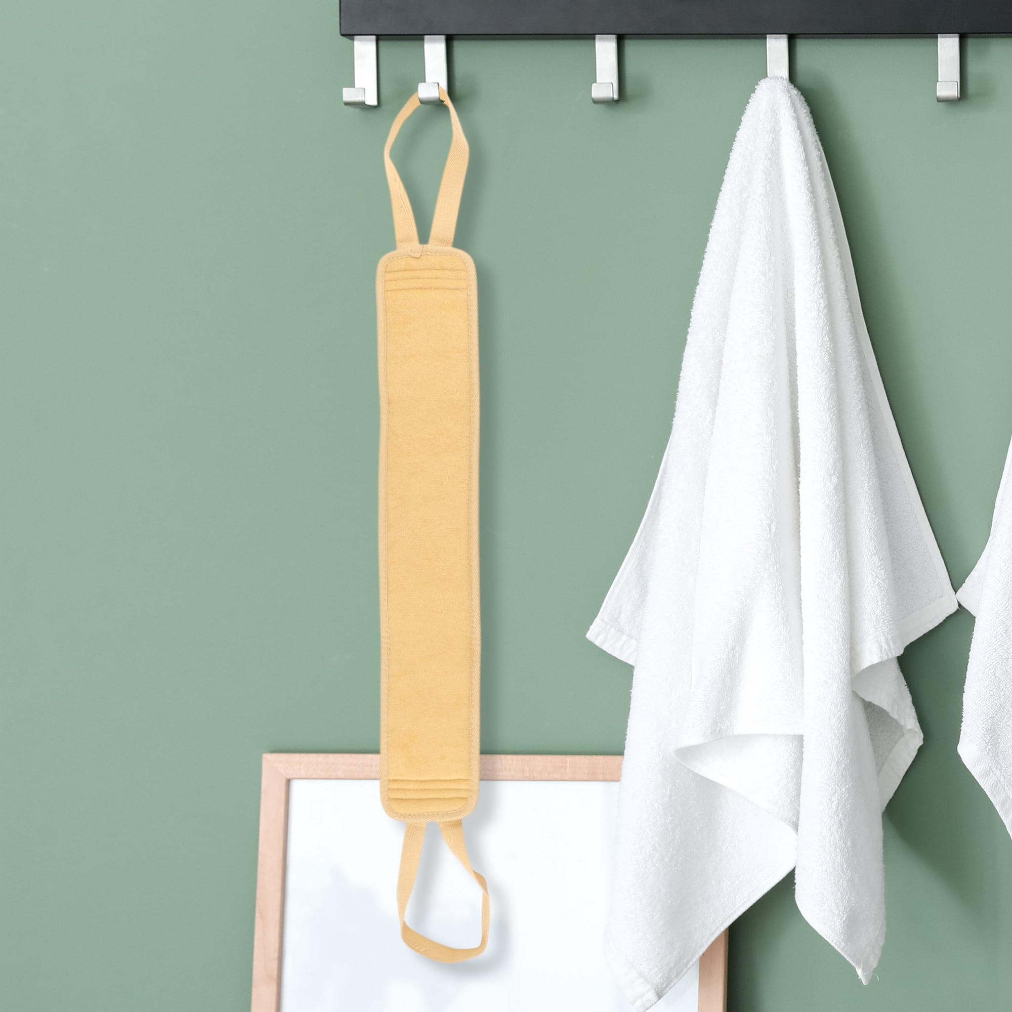Unique Bargains Drawstring Back Bath towel for bathroom 33.46"x3.94" 1 Pc Yellow