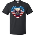 thumbnail image 3 of Inktastic Pug Dog Patriotic US Flag Heart T-Shirt, 3 of 5