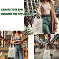 thumbnail image 2 of AESDESTYLE Aesthetic Flower Canvas Tote Bag for Women , Floral Reusable Grocery Bag for Shopping, 2 of 9