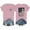 Pink, variant on Tshirt Women Ladies Independence Day Printed Short Sleeved Crew Neck T Shirt Women Shirts Navy M
