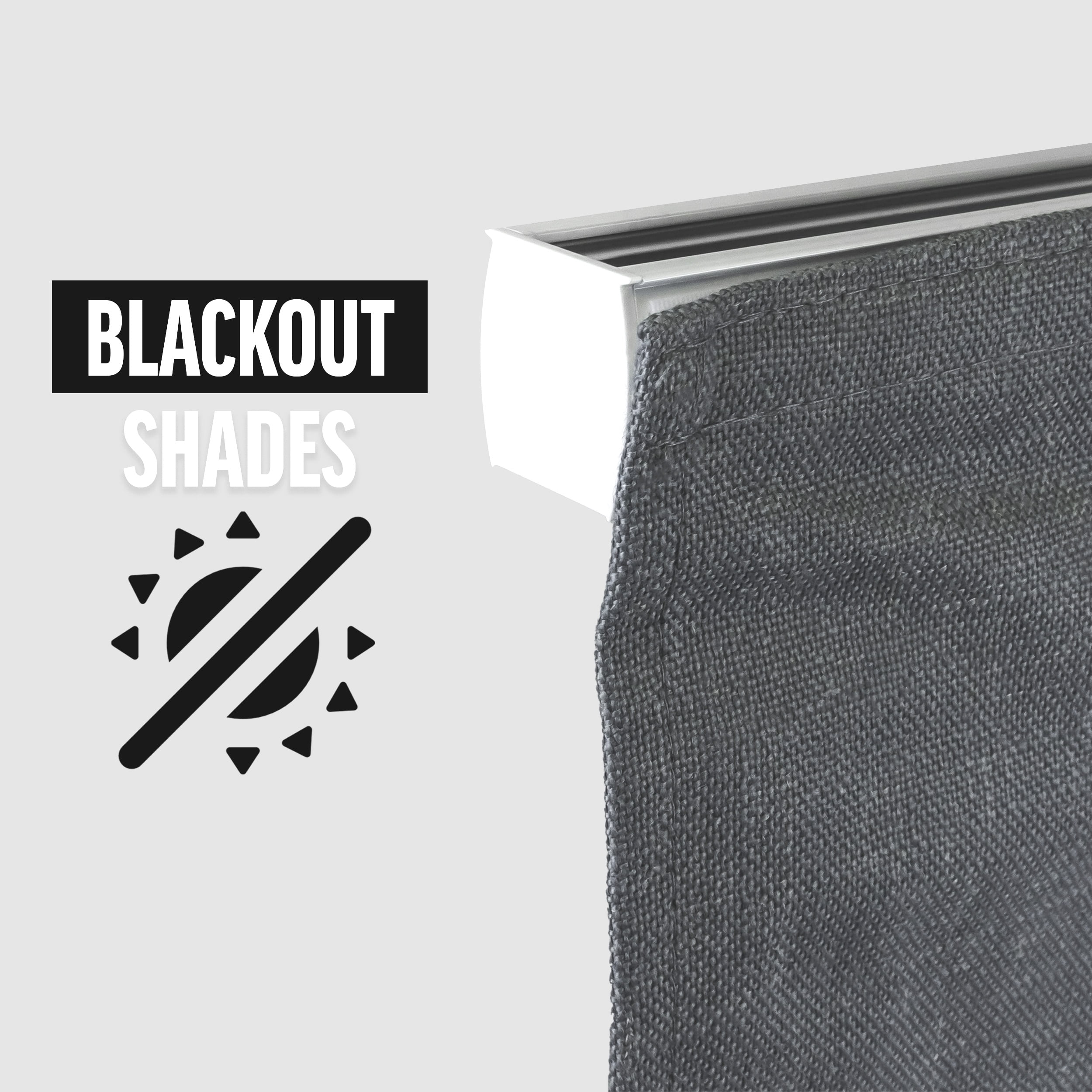 Biltek Gray Roman Shades Total Blackout Window Blinds Inside/Outside Mount Thermal Washable Fabric  27"W x 64"H