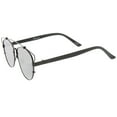 thumbnail image 3 of sunglassLA - Technologic Full Metal Crossbar Flash Mirror Flat Lens Aviator Sunglasses - 54mm, 3 of 4