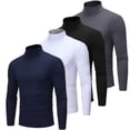thumbnail image 3 of SUNSIOM Chandail Décontracté pour Hommes, Col Roulé Slim Monochrome, 3 of 5