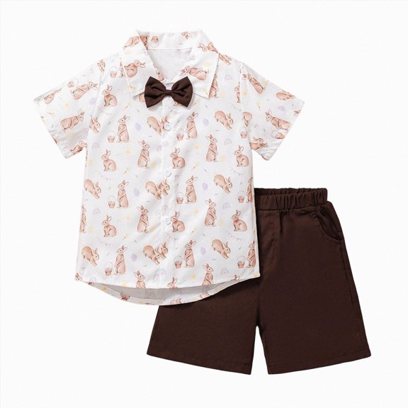 Toddler Boys Cotton Clothing Sets 6-12 Months 12-24 Months 2t 3t 4t 5t 6t 7t Children Short Sleeve Tee And Shorts,Trendy 4-5 Years