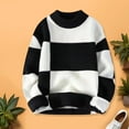 thumbnail image 3 of comerut Men Autumn Winter Contrast Color Sweater O-neck Long Sleeve Thickened Warm Knitting Tops High Elastic Knitwear, 3 of 7
